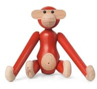 Kay Bojesen Figurine 39360 - Figura de Mono (Haya, Pintada, 9,50 x 10 x 3,50 cm), Color Rojo