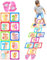 Funny Number Floor Sticker Wall Decals, Hopscotch Game Wall Sticker for Room Bedroom Classroom, Peel and Stick Floor Tile for Playroom Decor (TFZ-02)