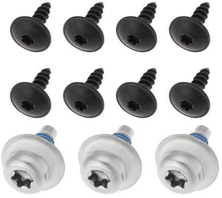 EMSea 1 Satz Schraubenbefestigungssatz für die Motorunterbodenabdeckung Kompatibel mit VW Golf MK7 R GTI Inklusive 3 Kotflügelbolzen Und 8 Unteren Kotflügelschrauben