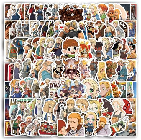 100pcs Delicious in Dungeon Stickers Kawaii Small Stickers Decorative Masking Stickers for Personalize Laptop Scrapbook Daily Planner