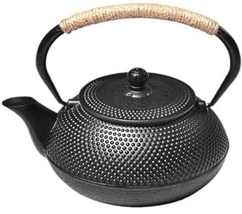 Outdoor Campfire Camp Kettle Outdoor Camping Kettle, Cast Iron Kettle with Folding Handle, Outdoor Camping Coffee Pot for Boiling Water Coffee Tea for Camping Backpacking(Size:L)