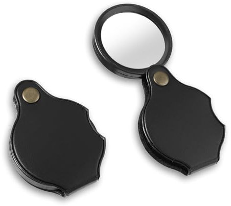 Dimeho 2 Stück Mini Lupe 10-fache Taschenlupe Faltbare Leselupe Tragbare Lupen Vergrößerungsglas Anwenden Klein Lupe für Lesen Bücher Zeitungen Landkarten Schmuck Reparieren Basteln