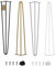 Moria Hairpin Leg 4 Stück | Möbelfüße, Tischbeine von 10 bis 80 cm | für Schrank, Hocker, Nachttisch, Couchtisch | Tischfüße mit Bodenschoner und Schrauben | 80 cm - 3 Streben (Metall, Weiß)