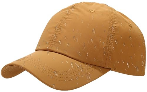 Malaxlx Kamel Wasserdicht Baseball Cap Damen Herren Kappe Verstellbar Baseballkappe Draußen Sun Mützen Visoren Athletic Schnell Trocknend Regenmütze