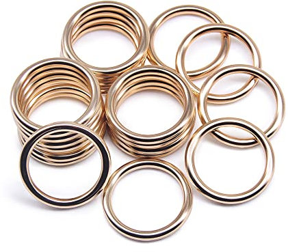 Jamsinmu Metallring Robuste O-Ringe Mehrzweck für Heimwerker-Zubehör, Gürtel und Hundeleinen Bastelzubehör Gold 20mm