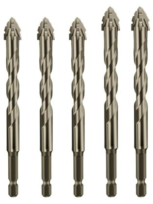 Nouveau foret excentrique à quatre cannelures, forets excentriques à tête oblique de haute dureté, jeux de forets efficaces de tailles multiples pour le bois et le métal (6+6+6+8+8mm)
