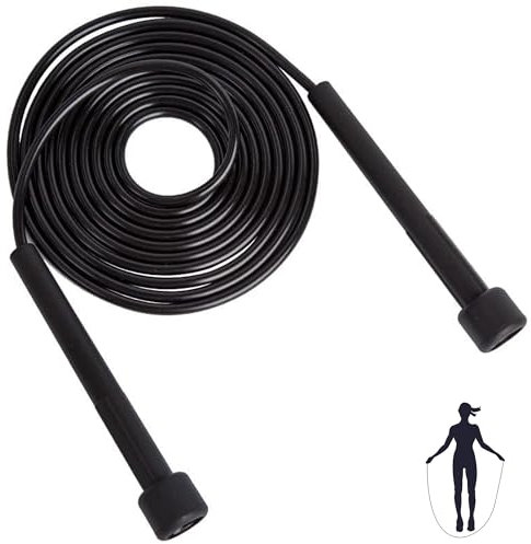 Senshuomy Adjustable Skipping Rope for Adult and Kids,Jump Rope,With Adjustable Length,Lightweight and Portable,Featuring a Comfortable Handle for Speed Jumping(Black)