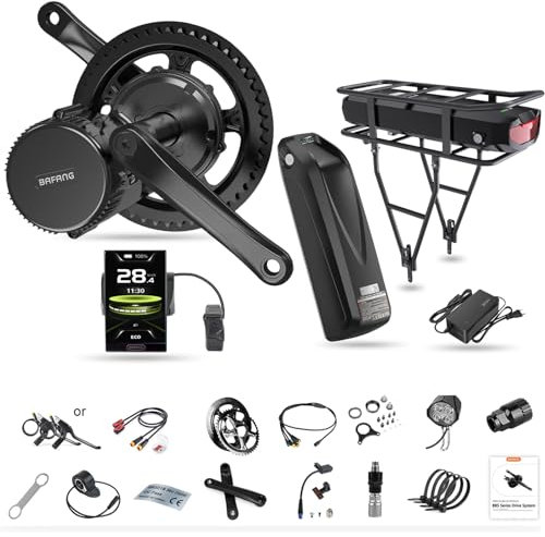 BAFANG Mittelmotor 250W 750W 1000W 350W 500W CAN-Protokoll BBS01B BBS02B BBS-HD Mid Motor mit Optional 36V 48V E-bike Akku und Display Custom E-Bike Umbausätze für MTB, Trike, Citybike