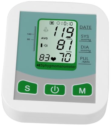 Digitales Oberarm Blutdruckmessgerät und Speicher mit Großer Anzeige 6v | ABS Gehäuse, 4×aaa Batterien, Große Tasten, für Reisen und Verlaufskontrolle
