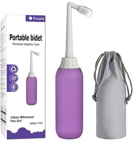 Flipped Warmth Hand-Bidet, Tragbares Persönliches Bidet-Sprühgerät Mit Staubkappe, Sprühflasche Für Die Postpartum-Pflege Für Die Persönliche Dammhygiene-Reinigung Von Frauen,Lila,500ML
