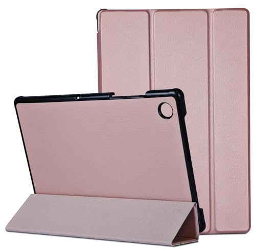 TXWLLIU Coque pour Samsung Galaxy Tab A8 10,5 Pouces 2022/2021 (SM-X200/X205/X207), Étui pour Tablette Ultra-Mince et Léger à Trois Volets, Fonction Veille/Réveil Automatique, Or Rose