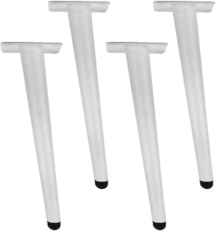 PLAOEGCN 4 pièces Pieds de Meubles en métal obliques Blancs Pieds de canapé en Fer Pieds de lit de Table réglables for canapé Armoire Armoire Tables de Nuit tabourets(17cm)