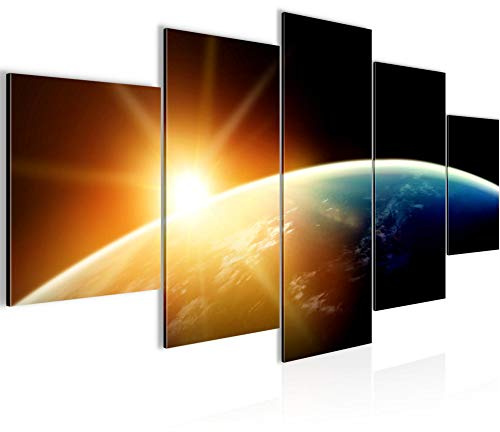Runa Art - Bilder Erde World 200 x 100 cm 5 Teilig XXL Wanddekoration Design Weltall 007451a