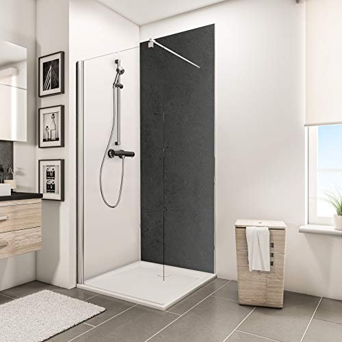 Schulte 1 panneau mural l.100 x h.210 cm, épaisseur 3 mm, surface 2.1 m², revêtement salle de bain douche, résistant aux rayures, ardoise, DécoDesign, livré avec adhésif double face