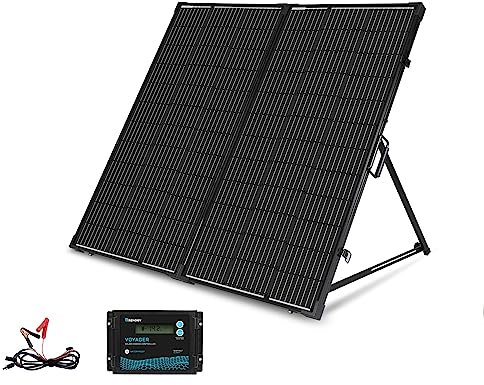Renogy Mallette solaire mono 200 W 12 V étanche 20 A Régulateur solaire LCD pour camping-car, camping-car, bateau