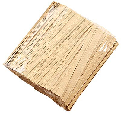 YOFASEN Kraft Paper Twist Ties - Wire Tie Bag Ties for Food & Freezer Bags Cookie Gift Floral Bag Sealing Ties, Brown, 10cmx4mm