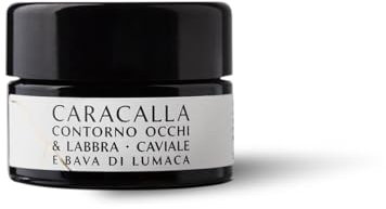 Crema contorno occhi antirughe con Burro di Karité, Vitamina E, Olio di Enothera, Olio di Argan, Rosa Mosqueta, Bava di Lumaca, Caviale - Contorno occhi idratante Made in Italy 15 ml CARACALLA