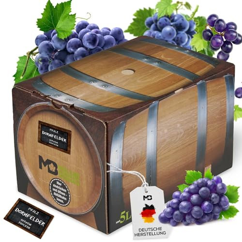 Weinhaus Müller Bornheim 5L Bag in Box Pfälzer Rotwein Trocken 2023 - Qualitäts-Dornfelder trocken aus der Pfalz - roter Qualitätswein trocken - Red Wine made in Germany