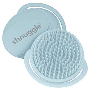 Shnuggle Baby-Badebürste | Weiche Bürste hilft beim Einmassieren der Wiegenkappe – Blau
