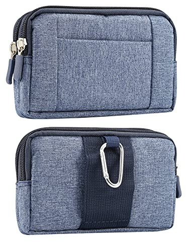 Fondina Porta Cellulare da Cintura, Borsa con Clip da Cintura Cellulare, 5.2 Borsello da Cintura Uomo Smartphone Marsupio Sacchetto Custodia Belt Clip Case Telefono Fondina Porta con Moschettone