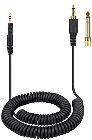 weishan ATH-M50x Cable Coiled Aux Cord Replacement for Audio Technica M40x M70x Wired Headphones, 2.5mm to 3.5mm(1/8) Extension Wire with 6.35mm(1/4) Adapter, 14ft