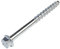AERZETIX - C57365 - Set mit 5 Betonschrauben mit sechskantkopf mit ansatz/kragen Ø10x120 mm - direkte befestigung ohne dübel - für 13 mm sechskantschlüssel - stahl - für renovierungsarbeiten am bau