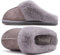 KuaiLu Hausschuhe Damen Flauschige Plüsch Lammfell Geschlossen Winter Warme Pantoffeln Frauen Kuschel Memory Fussbett Hause Slippers Rutschfest Feste Sohle Hüttenschuhe Indoor Outdoor. Grau 41