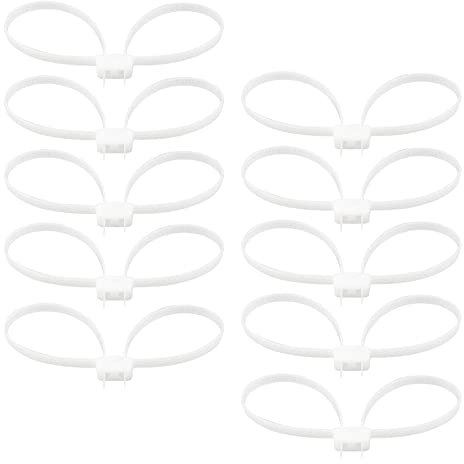 Curqia 10 Stück weiße, robuste Kabelbinder, Nylon, doppelte Polizei-Manschetten, 69 cm lang
