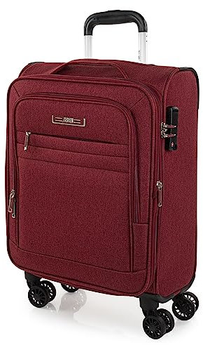 Jaslen - Maletas De Viaje Cabina 55X40X20 Material EVA Ligero, Trolley con Ruedas Maleta De Mano para Avion Maleta Cabina Equipaje para Viajes Cortos Compatible Ryanair, Granate