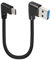 GELRHONR Cavo USB di tipo C, 25 cm, corto, ad angolo retto, cavo USB 3,0 a USB C, cavo di ricarica 90 gradi tipo C, 18 W, ricarica rapida 5 Gbps, trasferimento dati, nero