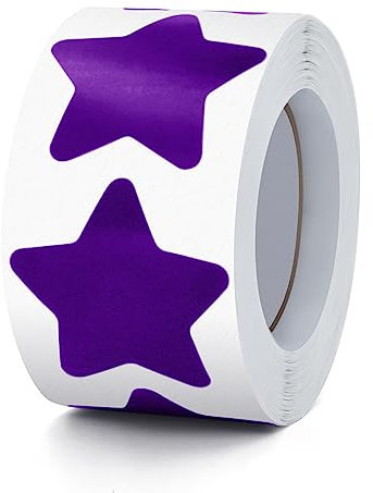 Lila Sterne Aufkleber Rolle 3.8cm Groß Selbstklebende Sterne Etiketten Weihnachts Star Sticker belohnungsaufkleber Deko für Kinder Lehrer Business 500 Stück
