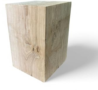 Holzblock, Blöcke aus massivem Eichenholz 30x30x...cm, Eichensäulen, Holzklotze, Hocker, Blumenständer, Holzdeko für Haus, Naturprodukt, rustikaler Stil, Handarbeit (30x30x10cm)
