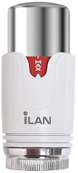 iLAN TRV Thermostatic Radiator Valve, Replacement Head Only, Chrome & White (Shape A)
