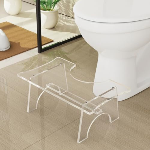 Nynelly Sgabello WC da bagno Squatty WC in Acrilico,Sgabello WC per Adulti e Bambini, Sgabello Bagno Fisiologico,Poggiapiedi Adulti per WC,Sgabello da Toilette-Sgabello WC per Bagno
