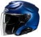 HJC F31 Open Face Fibreglass Scooter Helmet Motorcycle Dual Visor Metallic Blue (L)
