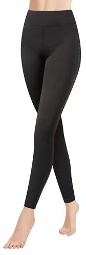 GOVIA 1er Pack Sport Leggings Damen lang High Waist Push Up Sportleggings Gym Pants Sporthose Elastisch Bauchweg Yoga Hose Fitnesshose Laufhose 4170 Schwarz S/M