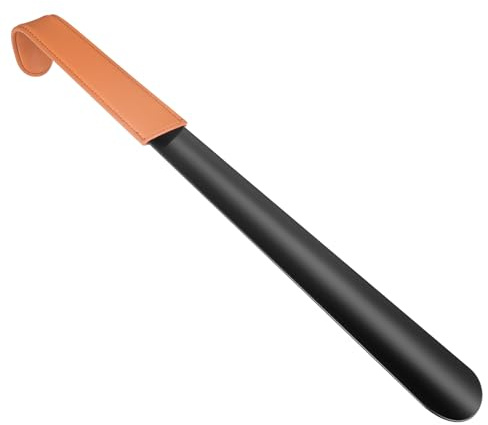 Schuhlöffel mit langem Griff, Metall, Schuhlöffel für Männer, Frauen, Kinder, Senioren, 41,9 cm lange Schuhlöffel für Stiefel oder extra lange Schuhlöffel, Schwarz, 16.5inch