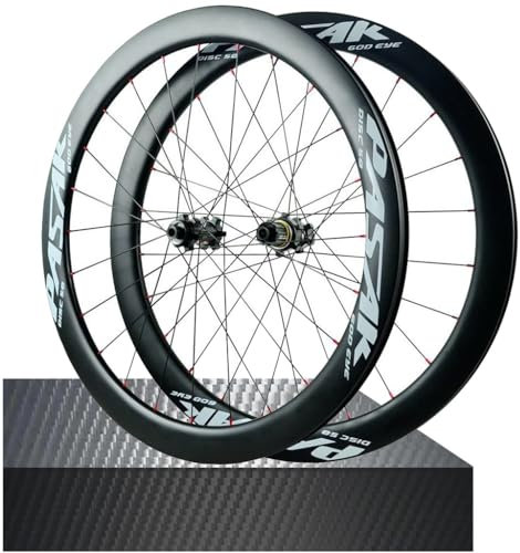 DYSY Fahrrad 50MM Laufradsatz 700C, Carbon Cyclocross Felge Center Lock Steckachse 142MM for Rennrad 28MM Breite Scheibenbremsrad 1730G (Farbe : 15 * 100mm/12 * 142mm, Size : 50mm white)