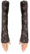 Lufdegim Spitzenhandschuhe Fingerlose Lange Spitze Netz Handschuhe Frauen 1920er Vintage Spitze Armabdeckung Party Kostüm Tee Party Hochzeitsfeier Dating Abend Party Zubehör Kostüm (Schwarz)