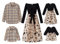 PATPAT Familien Outfit Set Langarm - Partnerlook Mutter Tochter Kleid,Mama Kind Kleider Prinzessin Festlich,Eltern Kind Outfit,Family Matching Passende Outfits,Herbst & Frühling-Damen:L
