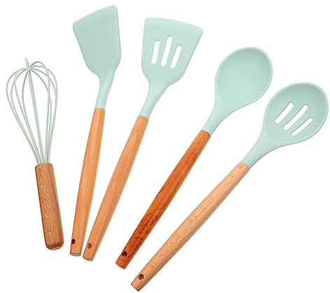 FUNOMOCYA Spatole Da Forno in Silicone Con Manico in Acciaio Inossidabile 5 Pezzi Set Di Utensili Da Cucina