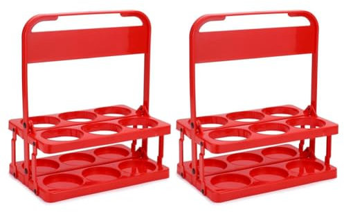 yksiahfi 2 PCS Foldable Plastic Drink Carrier Cup Holder Beverage Coffee Beer Delivery Holder Reusable Red Beverage Carrier