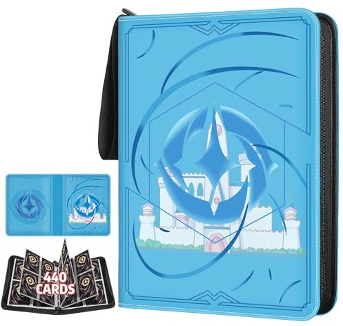 TCGUARD Sammelalbum für Lorcana-Karten, Premium Sammelkarten Album mit 440 Fächern, Kompatibel mit Lorcana Karten, Card Binder für TCG-Aufbewahrungs und Präsentationssammlung(Blau 4)
