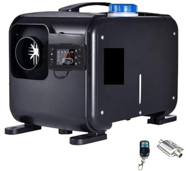MegLob 12V/24V da 8 Kw di Riscaldamento Diesel, Riscaldatore Diesel Portatile Tutto in Uno, Riscaldatore di Parcheggio A Aria Diesel con Remoto, per Auto, Camion, Camper E Uso Interno,Black 12v