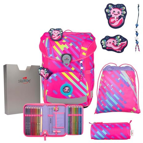 DerDieDas ErgoFlex Easy Exklusiv Neon Schulranzenset 5-teilig Punkie