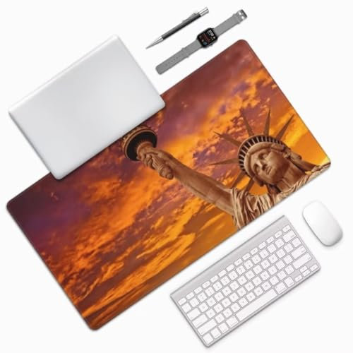 Yellow Mouse Mat Large Desk Mat 47.2x23.6 Inch, London Mouse Pad Gaming Mousepad, Waterproof Keyboard Mat, Durable Desk Pad, Soft, Non-Slip Rubber Base Mouse Mats for Desk Office Gaming Home Decor M39