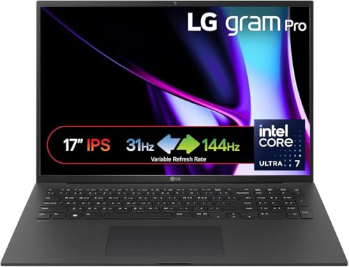 LG Gram Pro 17 Laptop | Intel Ultra 7-155H | 16GB RAM | 1TB SSD | Nvidia GeForce RTX 3050 4GB | WQXGA IPS Display | Windows 11 Home | Stereo Dolby Atmos Speakers | Black | 17Z90SP-E.AA78A1