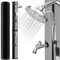 Eulenke Douche solaire de jardin 60 l avec pommeau de douche effet pluie à 360°, robinet et douchette, eau chaude max. 60 °C, sans raccordement électrique, douche de piscine avec bouchon de vidange de