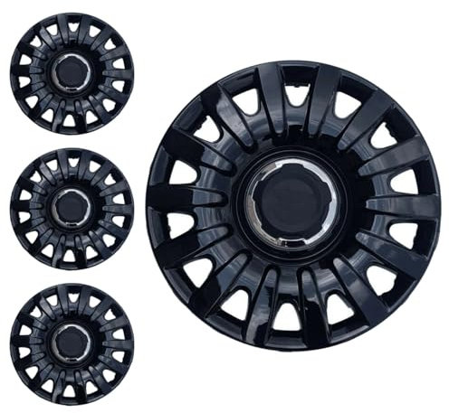 SERIE 4 BORCHIE - 4 COPRICERCHI COPPE RUOTA 16 PER FIAT 500L 12-> NERO