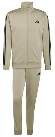 adidas Herren SPORTSWEAR BASIC 3 STRIPES TRICOT TRACKSUIT, Wonder Cargo, M